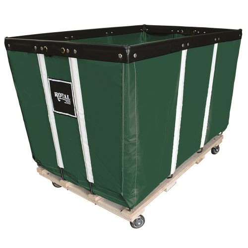 Royal Basket 24 Bushel Heavy Duty Vinyl Basket Truck (HD), Caster Pattern A, Green